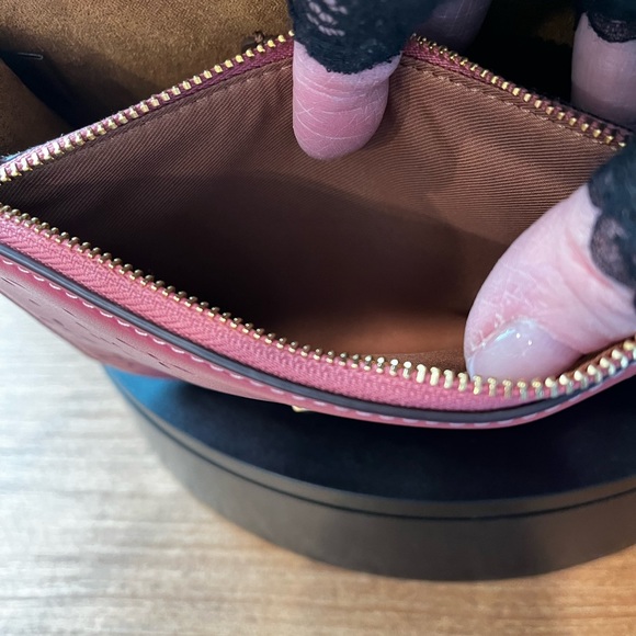 Coach Leather Laser Cut Mini Brynn Crossbody Bag in Rouge - Picture 7 of 12